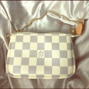 Authentic Louis Vuitton damier azur mini pochette
